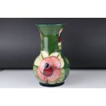 Moorcroft Vase in the Geometric Rose pattern with green ground, impressed marks to base and signed