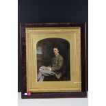 English School, late 19th Century Portrait of a gentleman, seated Possibly an overpainted photograph