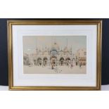 G.P. Panvey St Marks Square? Watercolour Signed lower right 26.5 x 43cm