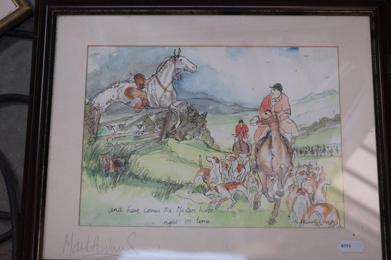Five Mark Huskisson humorous horse prints and two other prints. - Image 3 of 16