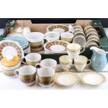 Group of New Chelsea Staffordshire Royal Doulton Parquet & Spindrift coffee cups and saucers