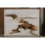 20th century Impressionist Oil Painting on Canvas of a Cliff Scene, signed John Kitchen ??, 101cms x