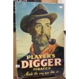 A metal Player's Digger Tobacco advertising sign, 73 x 39 cm.