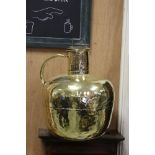 Large 19th century Brass Lidded Churn with bulbous body and single handle, 53cms high