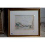 William Lee Hankey 1869 - 1952 framed and glazed signed watercolour Honfleur harbour scene titled