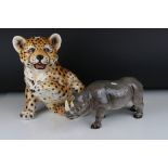 Sitting leopard & Melba Ware rhino (2)