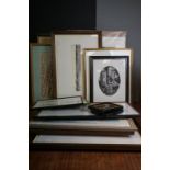 Lewis Baumer, set of four pen and ink illustrations mounted in one frame, titled All things to all