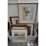 Eileen Cooper, pair of contemporary watercolours rural scenes together with four framed and glazed