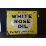 Original Enamel Double Sided Advertising Sign ' White Rose Oil ', 51cms x 41cms