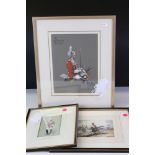 Manner of Richard Simkin 2nd Life Guards Officer Watercolour 13.5 x 8.5cm Ex: Henry Sotheran and