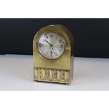 Late 19th / Early 20th century Art Nouveau / Secessionist Gilt Metal Domed Top Mantle Clock, 20cms