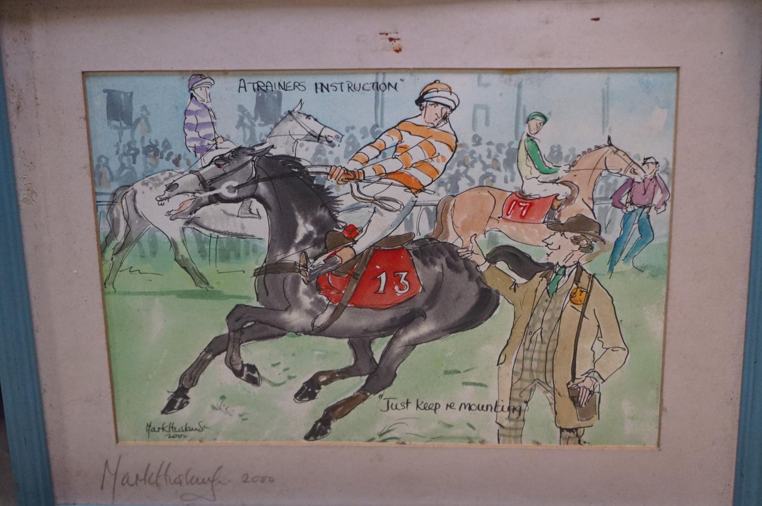 Five Mark Huskisson humorous horse prints and two other prints. - Image 6 of 16