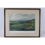 After Lionel Edwards North Devon Hunt Lithograph Signed in pencil 33 x 49cm