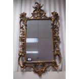 20th century Rococo Style Wall Mirror, 105cms x 55cms