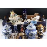 Mixed lot of ceramics including Jasperware, Capo di monte style, Royal Doulton, etc