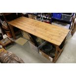 Early 20th century pine, folding, function table of excellent condition and colour