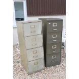 Two Metal Four Drawer Filing Cabinets