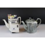 Two South West Ceramics Ltd novelty teapots to include a Fridge and a Dustbin.