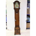 Oak ' Tempus Fugit ' Grandmother Clock, with key, 171cms high