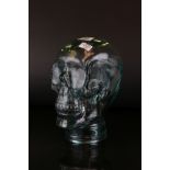 a Contemporary Glass skull 26 cm tall.