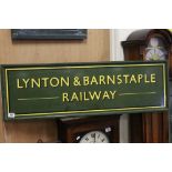 Wooden Painted Double Sided Sign ' Lynton & Barnstaple Railway' 104cms x 33cms