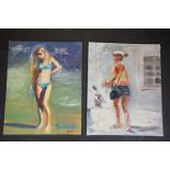 Two oil paintings, one titled Tourist, signed Greenow