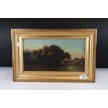 Late 19th / Early 20th century Oil Painting on Canvas of a River Scene with Figure in a Boat,