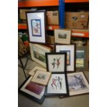 A quantity of prints to include rural scenes etc.