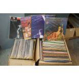 Vinyl - Around 200 LPs spanning the decades and genres, sleeves and vinyl vg+ (two boxes)