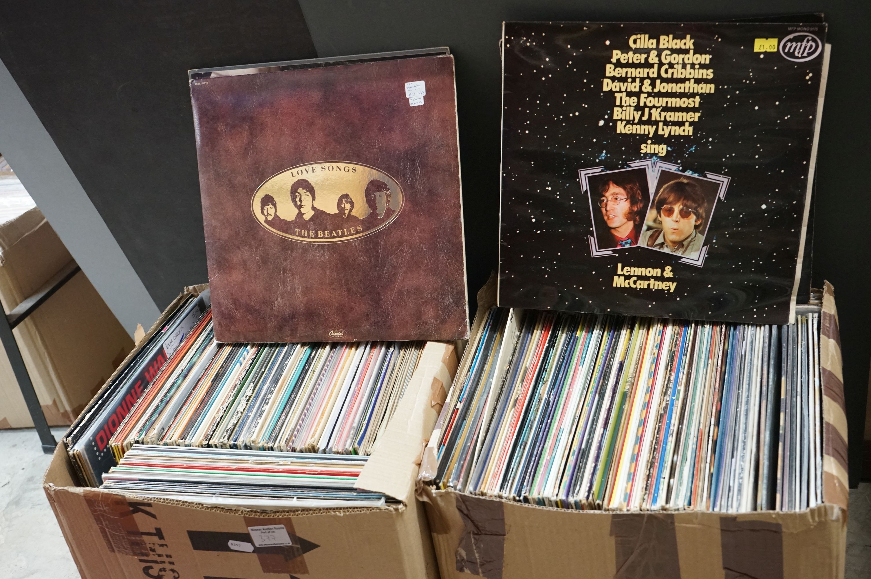 Vinyl - Around 230 LPs featuring Country and other genres, condition varies (two boxes)