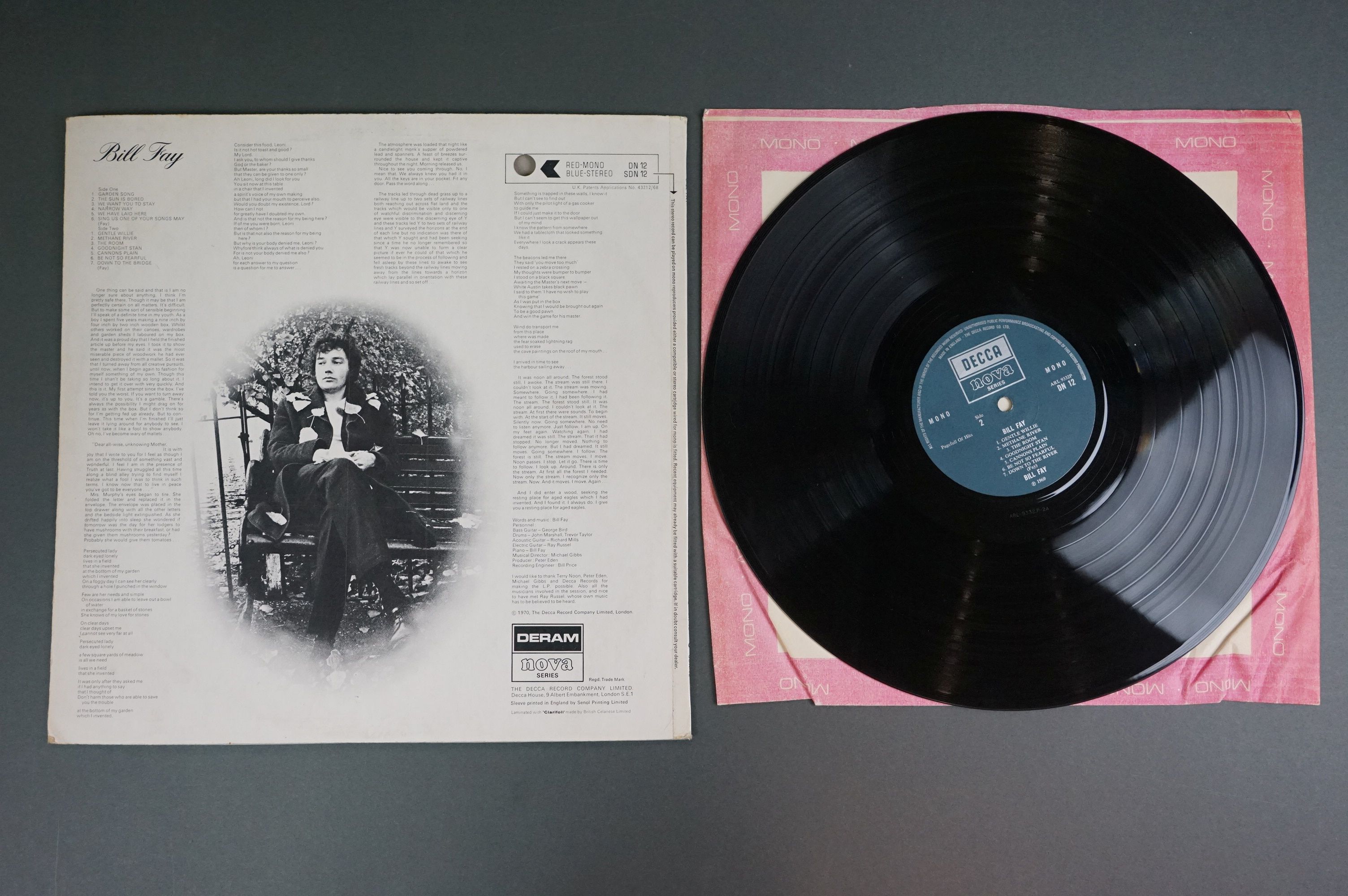 Vinyl - Bill Fay self titled LP DN12 on Decca / Nova, Decca/Nova Series shown to label and sleeve, - Image 3 of 3