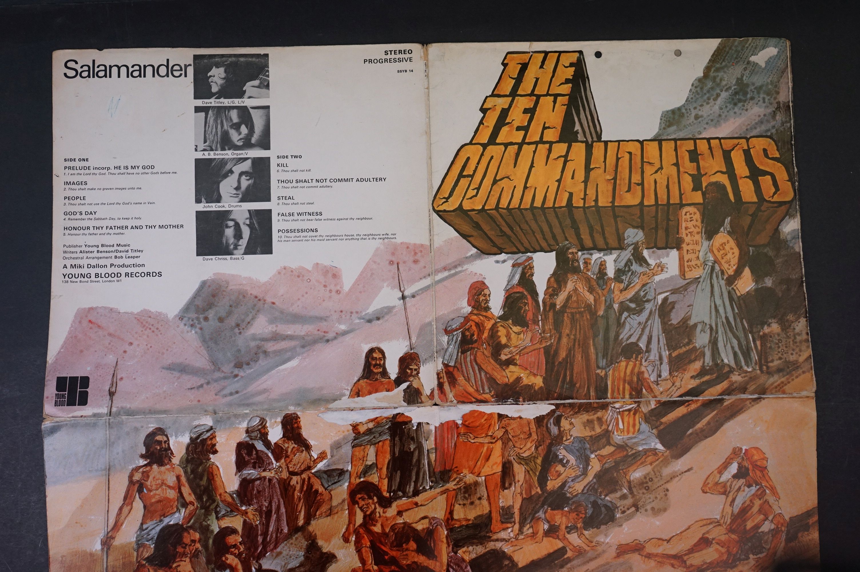 Vinyl - Psych - Salamander - The Ten Commandments (1971 UK, Young Blood Records) Fold Over Poster - Image 5 of 5