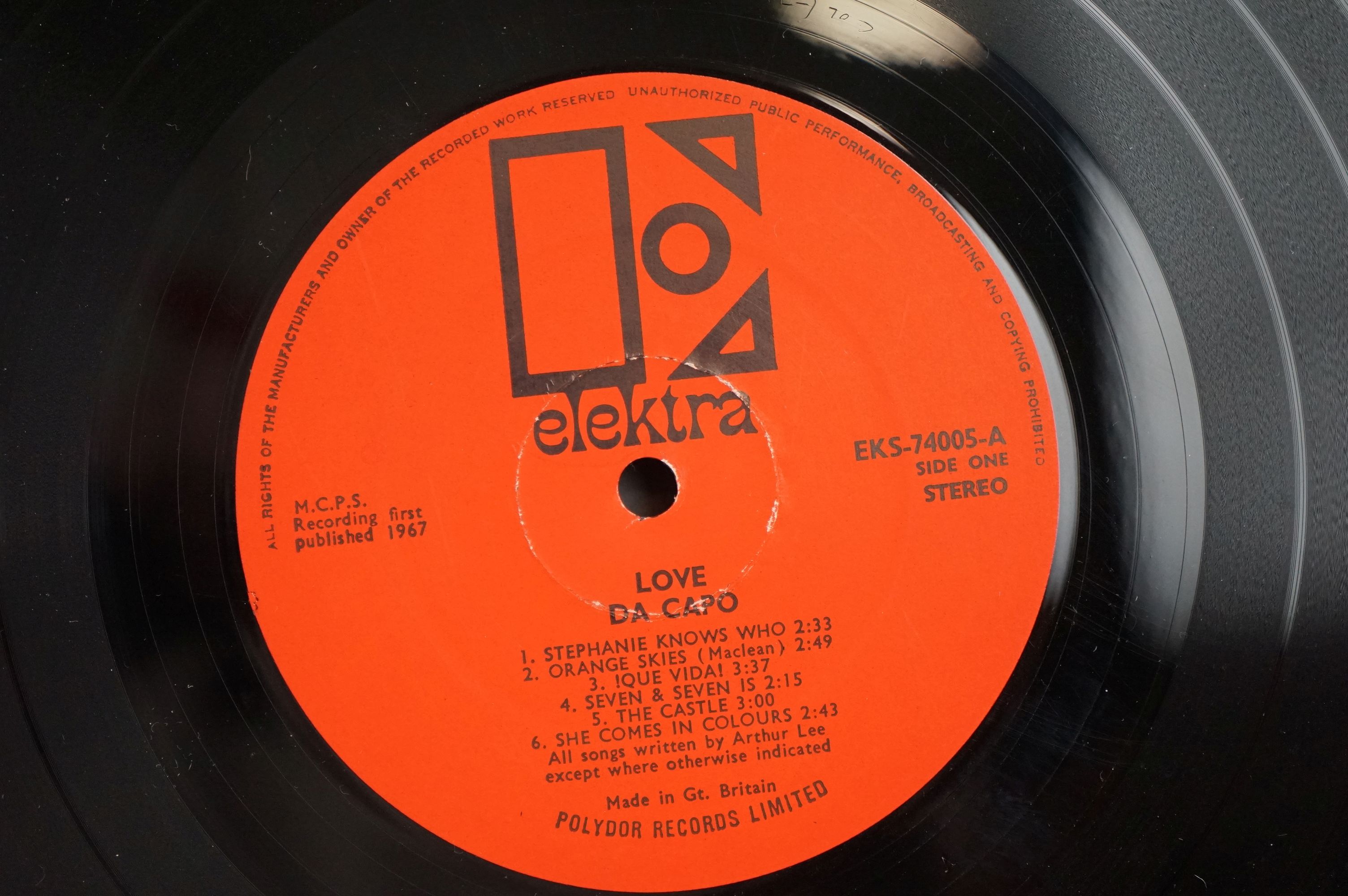 Vinyl - Love Da Capo EKS7005 orange / black label with 'Mad in Gt Britain. Polydor Records Limited - Image 3 of 4