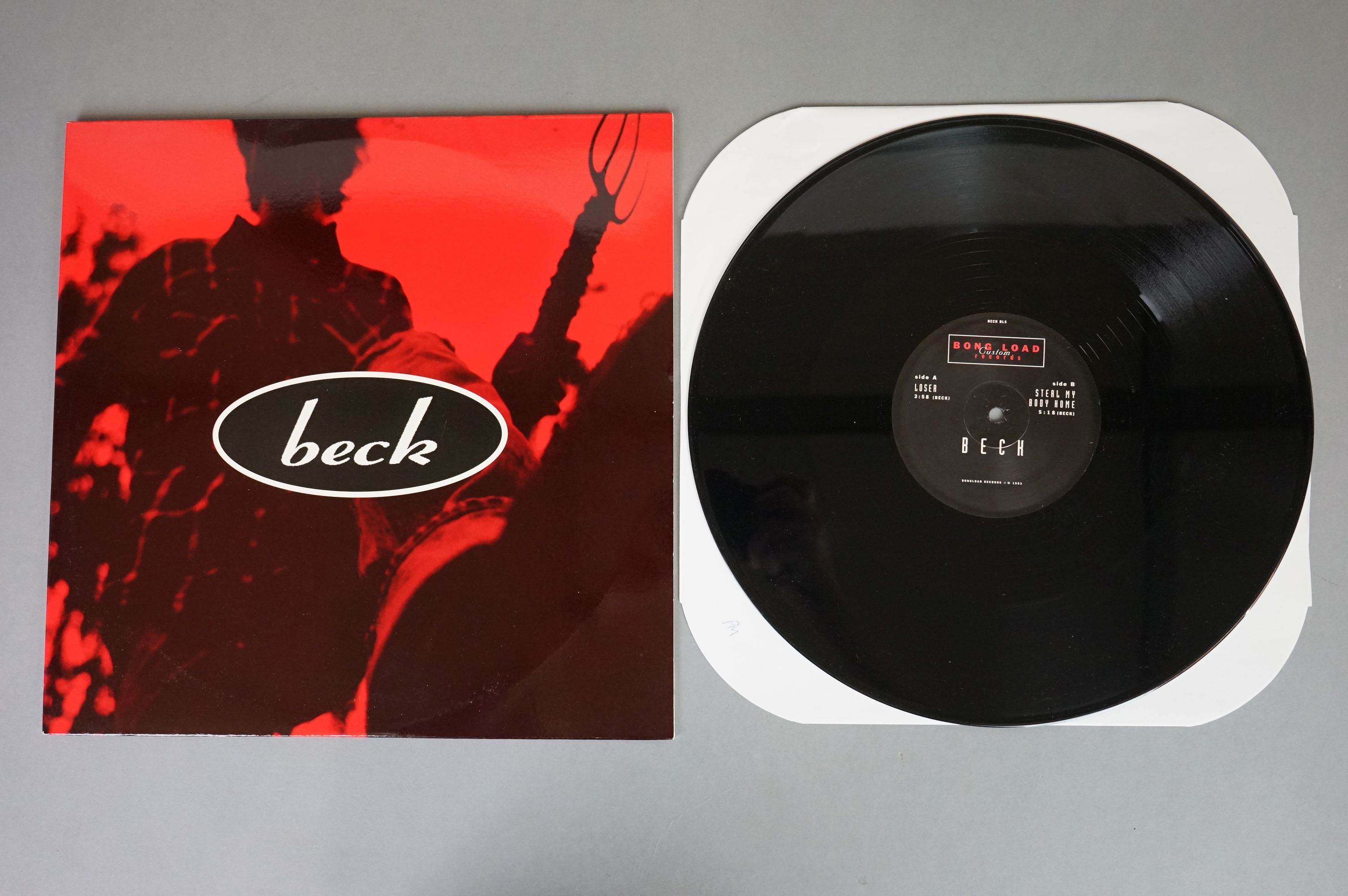 Vinyl - Beck - Two 12" singles to include Loser BL5 and Where It's At, both vg+ with vendor initials - Image 2 of 6