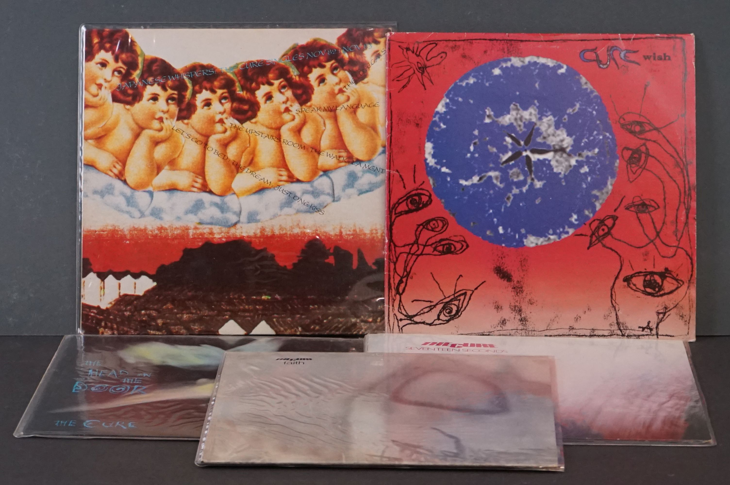 Vinyl - Five The Cure LPs to include Wish FIXH20, The Head on The Door Front Door FIXH11,