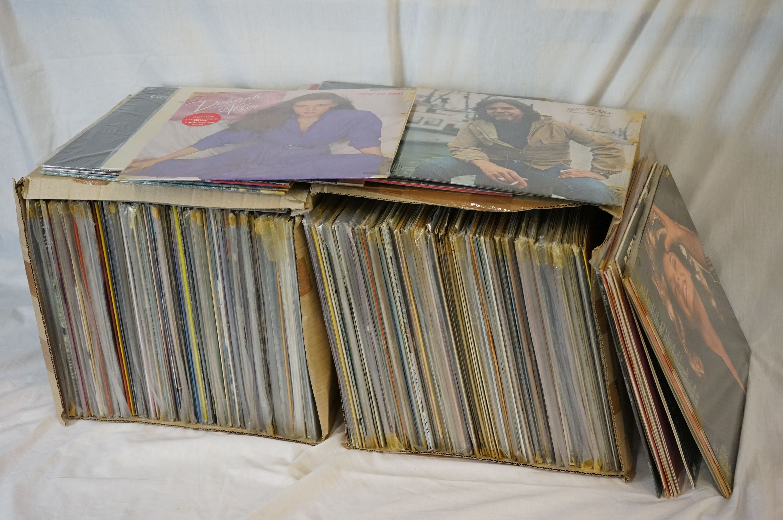 Vinyl - Over 200 LPs to include Country, MOR, Pop etc, sleeves and vinyl vg+ (two boxes)