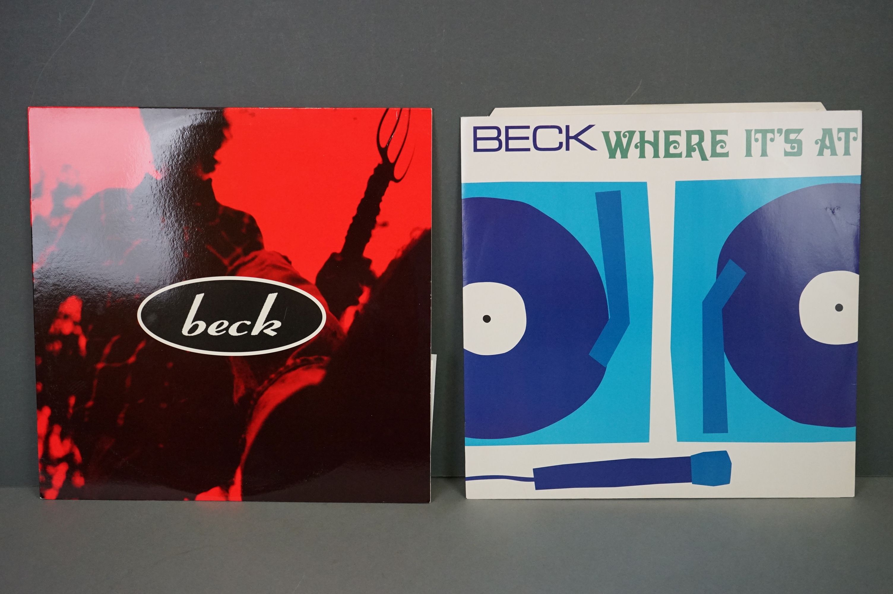 Vinyl - Beck - Two 12" singles to include Loser BL5 and Where It's At, both vg+ with vendor initials