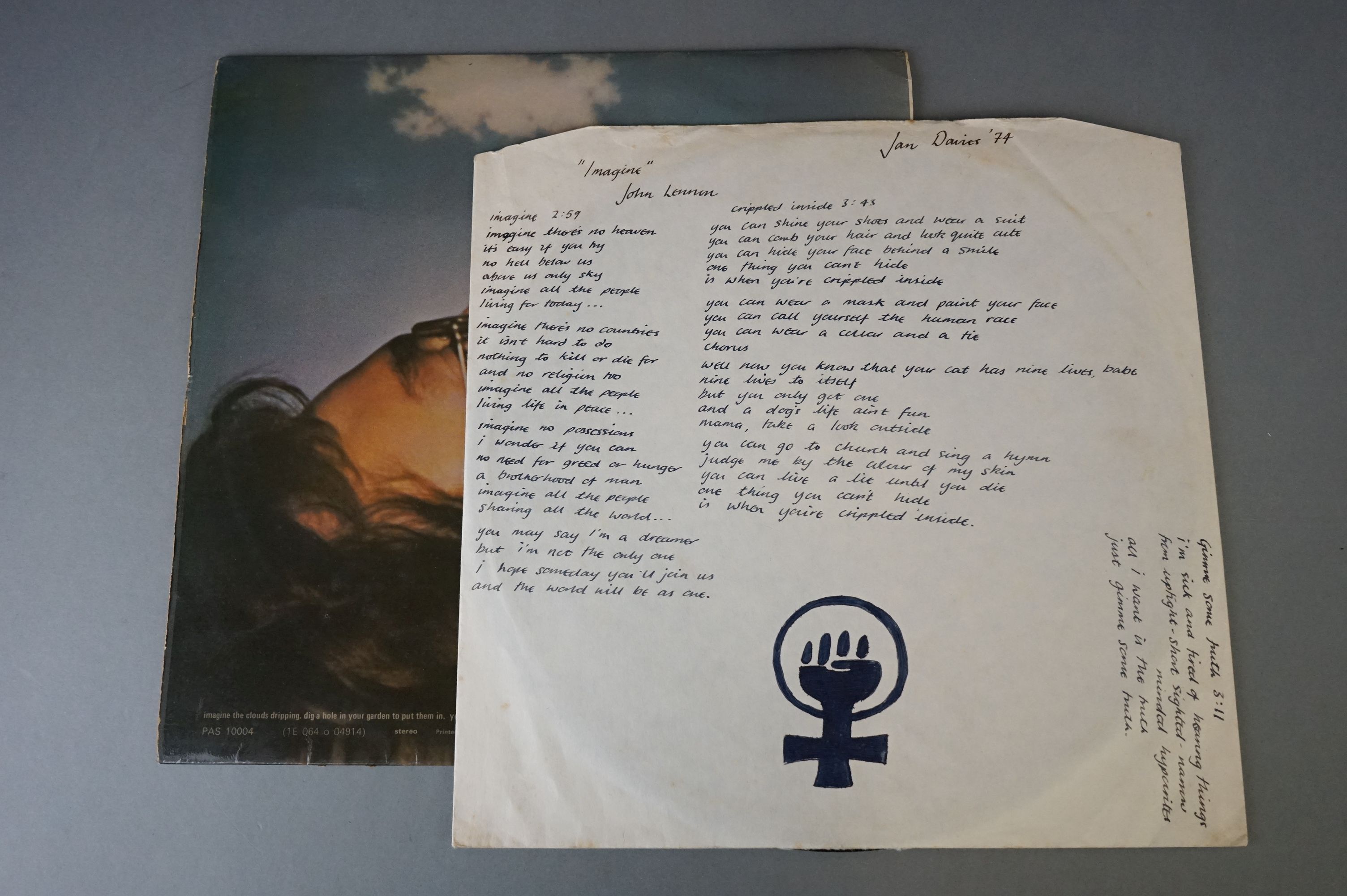 Vinyl - The Beatles & John Lennon 3 LP's to include Let It Be (PCS 7096) Stereo, incorrect inner, - Image 6 of 8