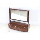 19th century Mahogany Inlaid Rectangular Swing Mirror raised on a shaped base with three drawers and
