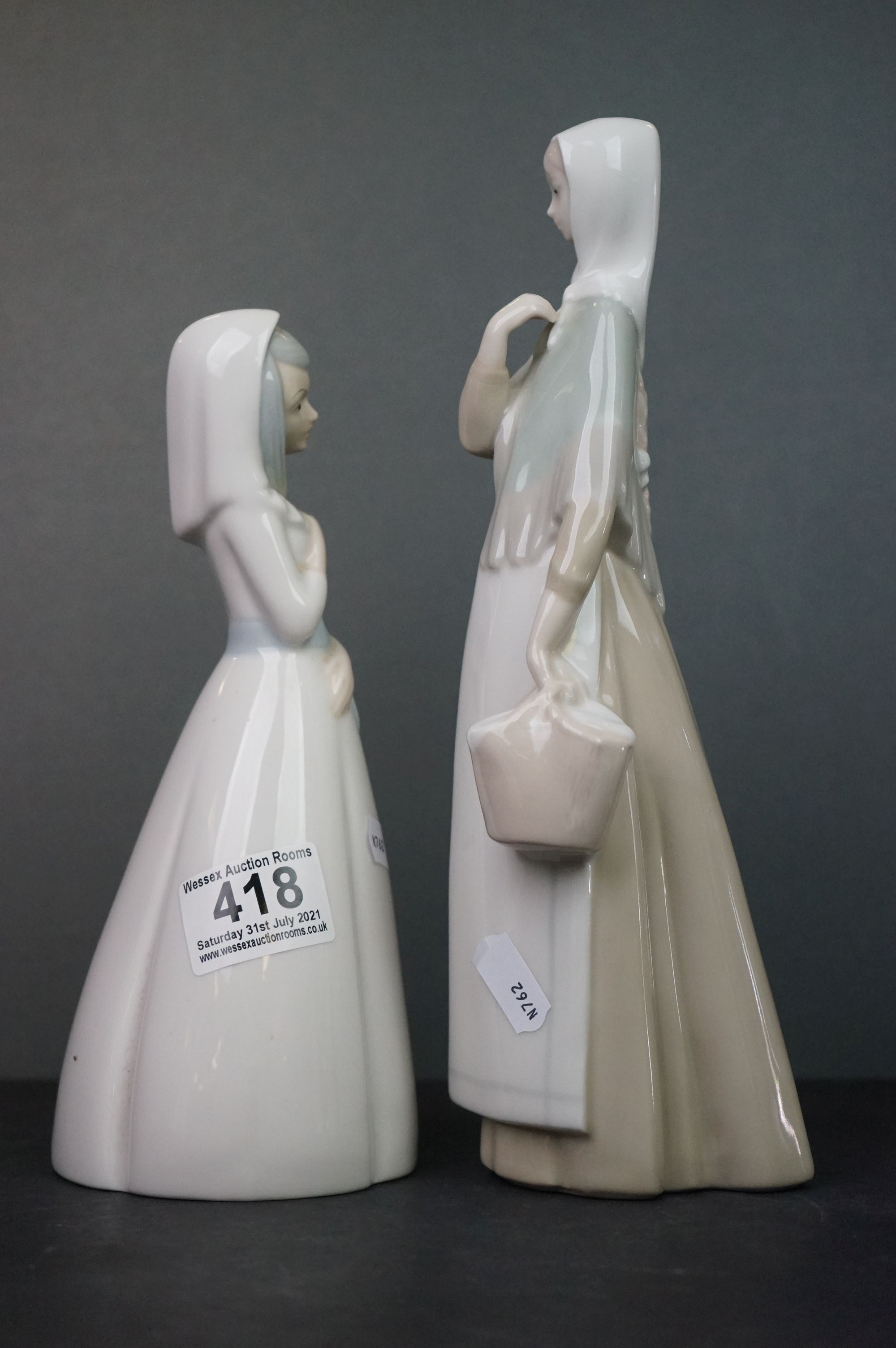 Nao Figure of a Young Child wrapped in a Blanket together with Five Spanish Lladro style Figures - Image 7 of 12