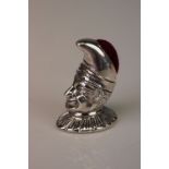 Sterling silver Mr Punch pincushion