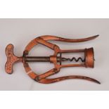 An antique James Heeley & Sons double lever corkscrew.