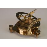 Brass cased sundial and compass
