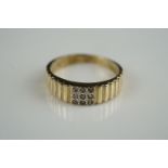 Yellow gold and diamond ring