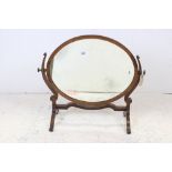 19th century Mahogany Framed Oval Swing Mirror, 60cms wide