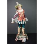 Continental pottery figure of a cavalier, approx. height 42cm (a/f)