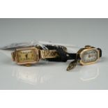 Two vintage 9ct gold cased ladies wristwatches.