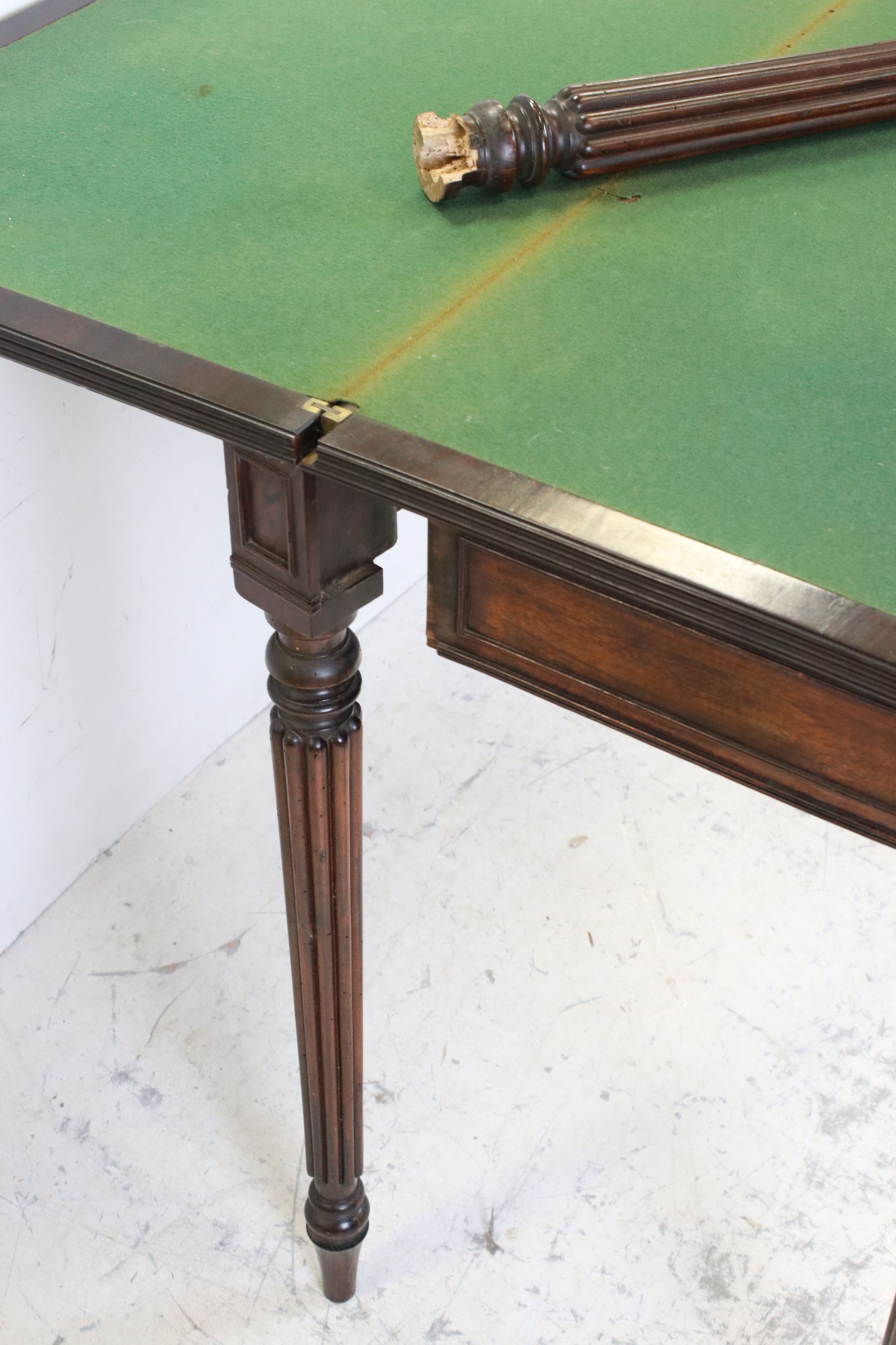 George IV simulated rosewood card table, circa 1825, in the manner of Gillows, the folding top - Image 2 of 5
