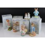 A collection of Royal Albert Beatrix Potter figures to include Tom Kitten, Mittens and Moppet,