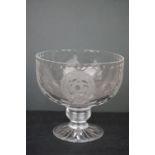 A crystal cut glass football trophy for the Mercantile Credit League Centenary.